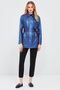 Anastasia Women's Navy Blue Metallic Leather Coat 24Sgd59431T - 7