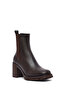 Women's Brown Thick Heeled Leather Boots 25Wfd153218 - 8