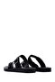 Women's Black Double Buckle Stone Slippers 26Sfe460114 - 6