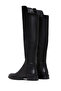 Women's Black Zippered Leather Boots 25Wfd280418 - 6