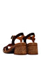 Women's Brown Ankle Buckle Thick Heeled Suede Leather Sandals 26Sfd362210 - 7
