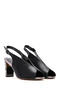 Women's Black Back-Strapped Stoned Thick Heeled Sandals 26Sfe462118 - 2