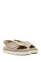 Women's Beige Strappy Suede Genuine Leather Sandals 25Sfd405410 - 3