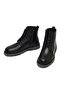 Men's Black Zippered Thick Soled Leather Boots 25Wfd7517Ft - 4