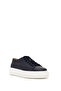 Men's Navy Blue Lace-Up Thick Sole Sports Shoes, Genuine Leather Sneaker 25Sfd6107Ft - 6