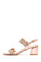 Women's Pink Braided Thick Short Heeled Sandals 26Sfd441014 - 3