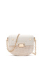 Women's Cream Long Strap Braided Mini Crossbody Bag 26Sbd2706M7