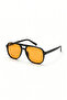 Horizon — Black Frame Geometric Aviator Sunglasses – Orange Lens Unisex – Uv400 - 5