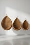 9203 Rattan Weave 3-Piece Decorative Hanging Bookshelf Flower Basket Set - 3 Size Decorative Baskets - 2