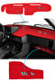 Tofaş Şahin Kartal Low Chest Red Torpedo Protection Carpet & Gear Shift Center Console Side Covering Set |   Embroidered - 3