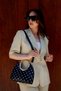 Ambrose Metal Ring Detailed Black Polka Dot Matte Bag - 6