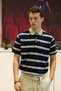 Men's Regular Fit Striped Knitwear Polo Neck T-Shirt Navy Blue - 3
