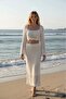 Women's Square Neck Cotton Skirted Pareo Beach Bustier Set - 2