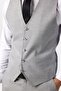 Gray Slim Mono Collar Side Pocket 6 Drop Vest Suit - 5