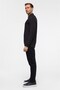 Black Regular Plain Zippered Polo Collar Sweatshirt - 8