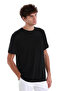 Black Regular Fit Plain Crew Neck Knit T-Shirt - 4