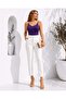 Purple Chain Strap V-Neck Ribbed Athlete Blouse Tr084