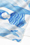 Abstract Female Figure Sea-Themed Beach Towel - Mediterranean Blue and White Quick-Dry Microfiber Towel - 3