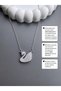 Silver Color Swan Necklace Steel - 2