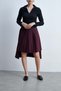 Solid Ruffle Knee-Length Skirt - 5