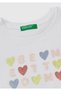 Girl's white glitter graphic print short sleeve ribbed neck t-shirt - 3