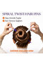 Spiral Hair Clips Set of 2 (Black + White) 17 cm |   Hair Bun Stabilizer Hairpin |   Hard Plastic