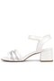 Mother of Pearl Patent Leather Jewelled Thick Girl's Evening Dress Heeled Shoes - 5