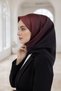 100% حرير تويل بنمط متدرج لون عنابي وشاح 90x90 طريقة الخياطة: خياطة يدوية - 2