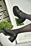 R996050045 Black Thick Heeled Women's Shoes