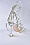 P404031009 Silver Stone Ankle Strap Women's Evening Dress Shoes - 6