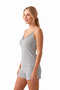 Premium - Neat Collection |   Gray Lace Detailed Rib Textured Modal Viscose Women's Shorts Pajama Set - 3