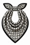 Black and White Patterned Scarf Bandana Women's Clothing Accessory