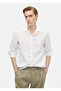 White Plain Regular Fit Long Woven Casual 100% Linen Shirt