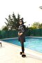 Starinci Full Covered Full Lycra Black Hijab Swimsuit Chest Polka Dot - 4
