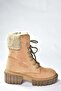 Camel Suede Thick Sole Women's Shearling Boots N820171002 - 4