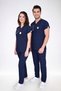 Unisex Women Men Navy Blue Color Soft Lycra Suit Nurse Doctor Hospital Uniform