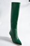 Green Low Heeled Women's Boots J749205309 - 6