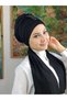 Hürrem Jewelled Single Unique Scarf Black Bonnet - 2