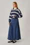 Pile Detailed Denim Skirt Light Blue - 2
