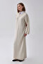 V-Neck Knitwear Dress Stone - 3