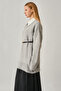 V-Neck Knitwear Sweater Light Gray - 3