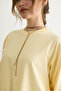 Cotton Lace Detailed T-Shirt Light Yellow - 4