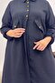 57024 Large Size Men's Collared Front Placket Trousers Suit - Black - 2