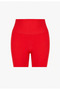 Women's Seamless Push up Sports Shorts with Gathering Effect High Waist - Red - 7