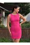 Pink Sleeveless Closed Collar Business, Wedding, Event Dress