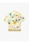 X Şahika Ercümen - Riviera Themed Printed Linen Blend Short Sleeve Shirt - 6