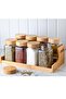 8-Piece Glass Spice Jar Set with Bamboo Stand, Spice Set 500ml 3860