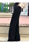 Lara Jet Black Extra High Waist Lycra Palazzosalaş Jean Trousers - 3