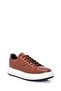 Thick Eva Sole, Laced, Embossed Detailed Tan Leather Sneaker Shoes 2511 - 2