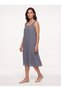 Women's Muslin Midi Dress Sleeveless A-Line Summer Casual Indigo Blue - 8